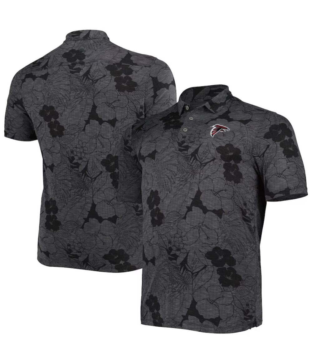 NWT Tommy Bahama Atlanta Falcons Miramar Blooms Polo Shirt Black 2XB Big Tall